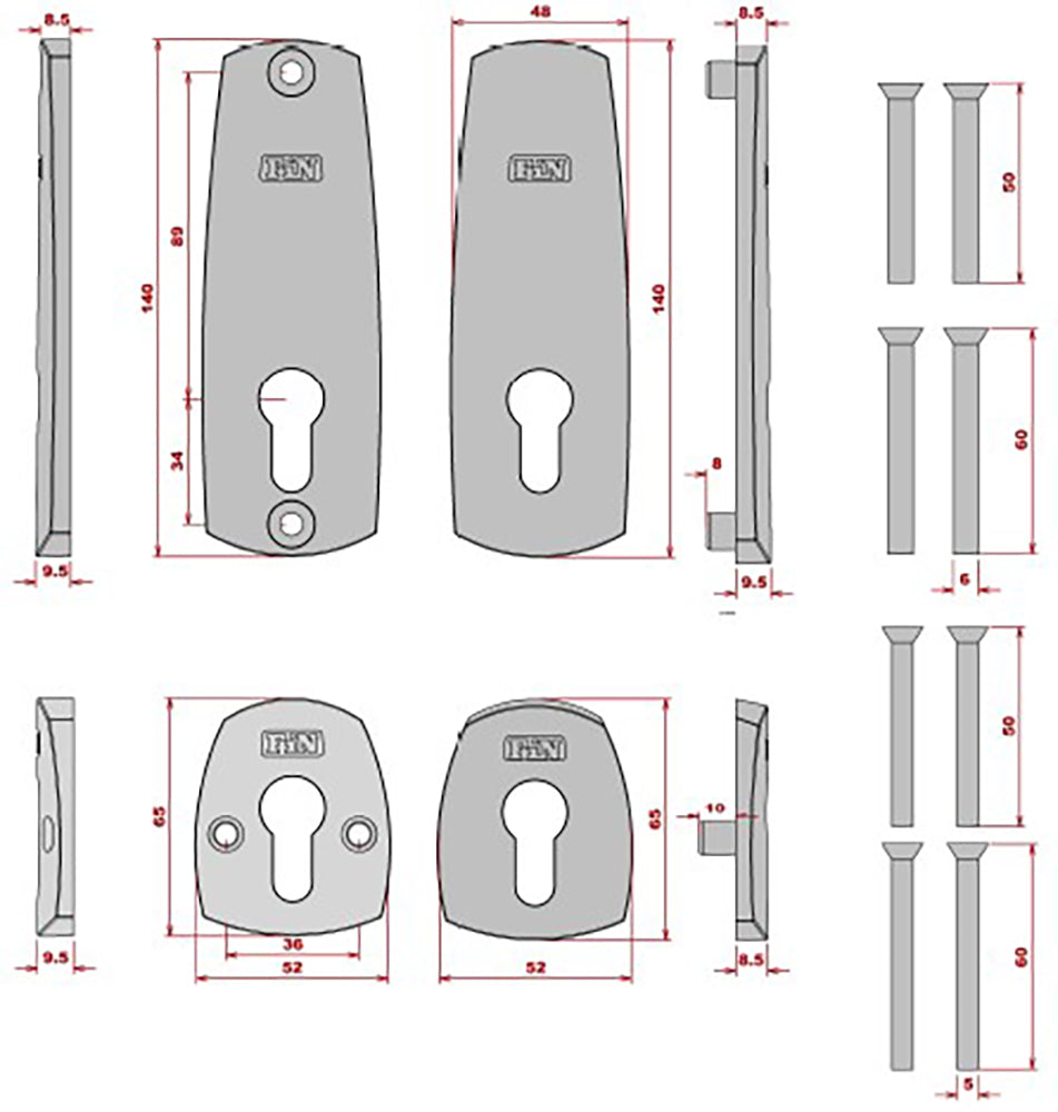 High Security Dual Front Door Lock Kit - Auto Locking BS8621 Mortice Nightlatch & BS3621 Mortice Dead Lock - Diagram