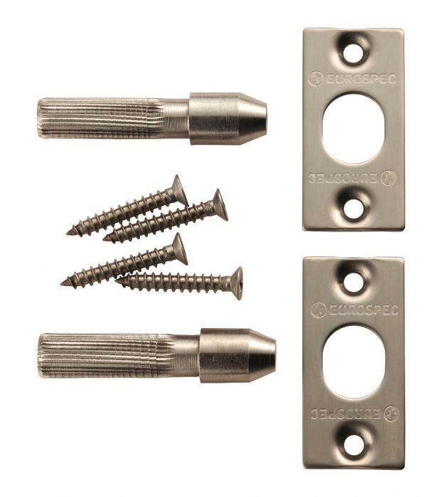 Security Hinge Bolts - Extra Security For External Doors - Pack of 2 - Grade 316 Satin Stainless Steel