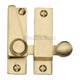 Straight Arm Looking Sliding Sash Window Fastener With Round Knob - Satin Brass (Lacquered)