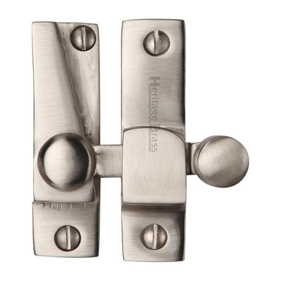 Straight Arm Looking Sliding Sash Window Fastener With Round Knob - Satin Nickel