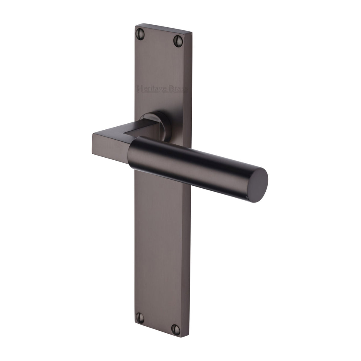 Bauhaus Lever Door Handles On A 200mm Backplate - Plain Latch Plate - Matt Bronze