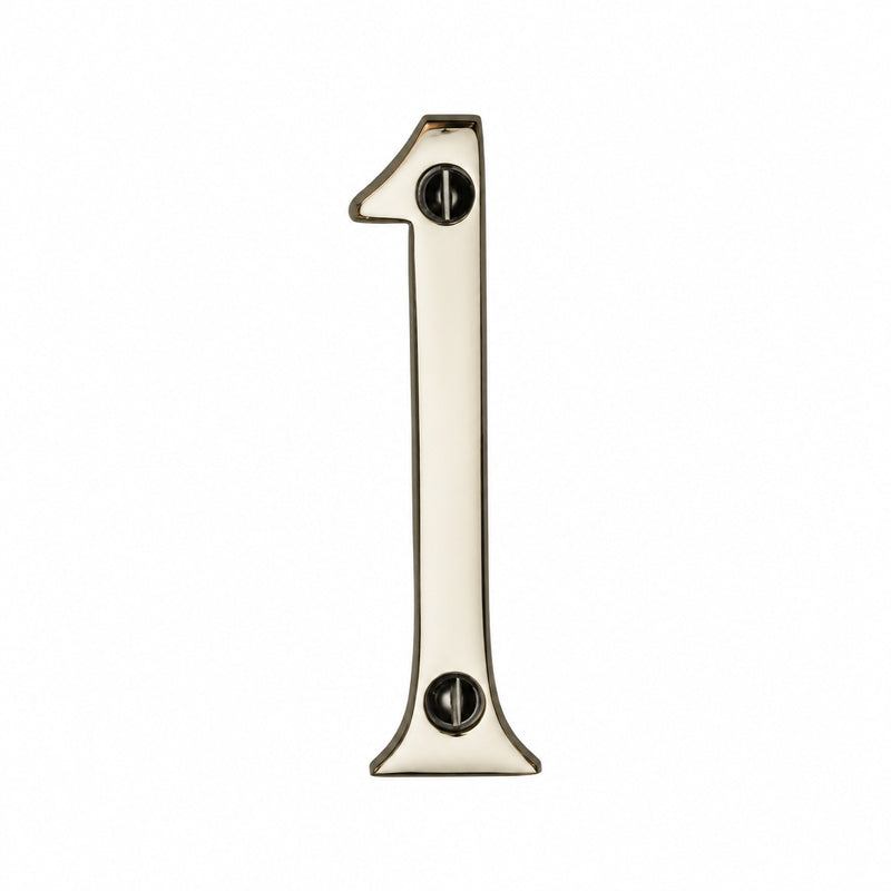 Polished Chrome 76mm High Screw Fix House Number 1