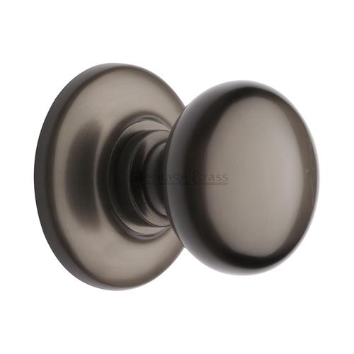 Plain centre door knob, Matt Bronze