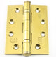 Ball Bearing Fire Rated Door Hinges - Grade 13 - CE / UKCA Marked - Certifire Approved - 120kg Weight Limit - 102mm x 76mm - Polished Brass Plated