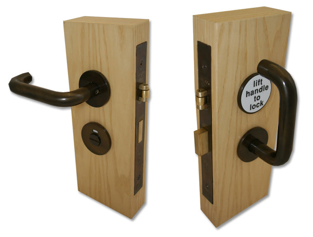 Accessible Toilet Lock & Handle Set For Disabled WC Toilets - Imitation Bronze Metal Antique - (IBMA)