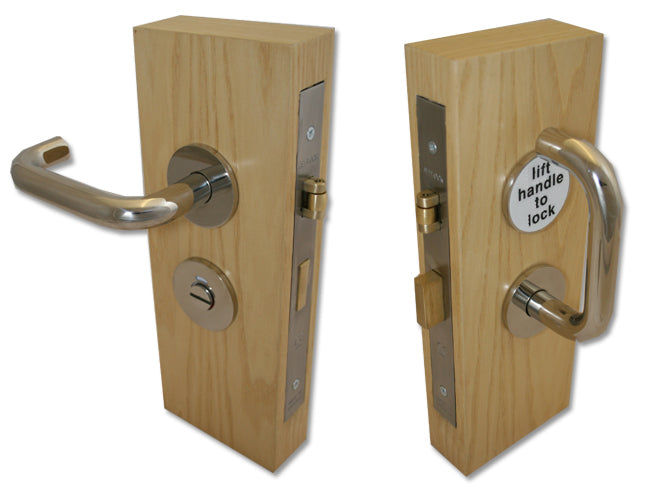 Accessible Toilet Lock & Handle Set For Disabled WC Toilets - Polished Stainless Steel