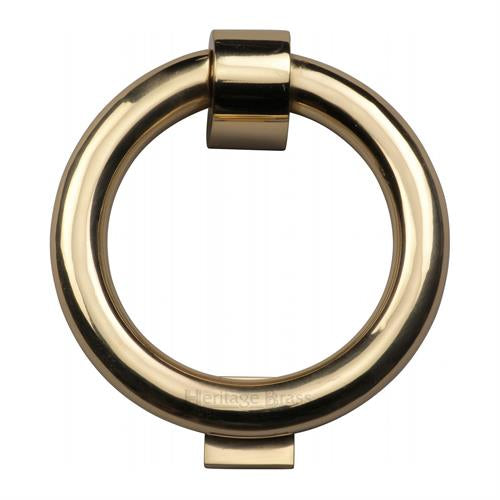 Traditional Ring Door Knocker - Polished Brass