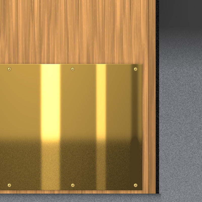 Made To Order Kick Plate - Polished Brass (Unlacquered) - With Screw Holes