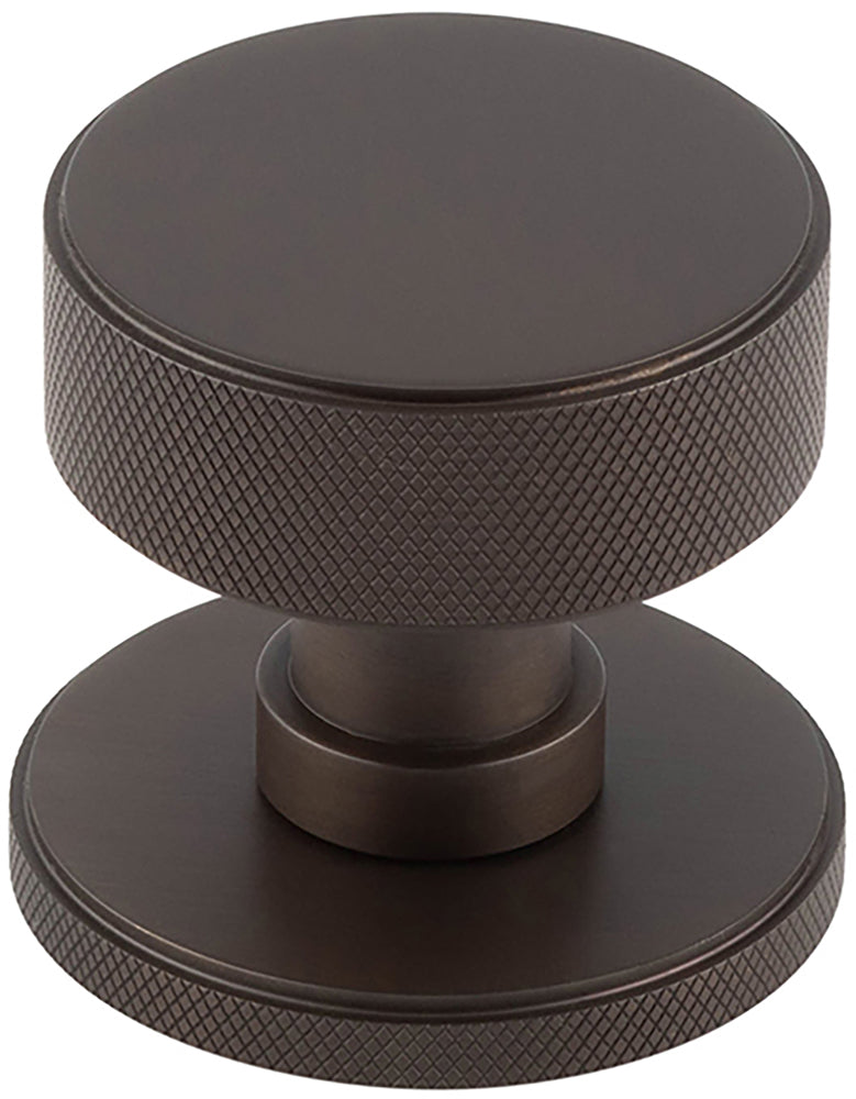 Knurled Design Mortice Knob With Concealed Fixed Rose - Dark Bronze