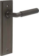 Knurled Pattern Lever Handle On A Large Rectangular Backplate - Dark Bronze (Lacquered)