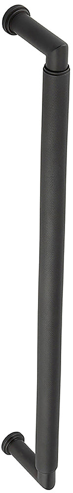 Rounded Face Fixed Pull Handle With Rounded Knurled Grip - 448mm Length (425mm Centres) - Dark Bronze - Suitable For Use With FD30 / FD60 Fire Doors