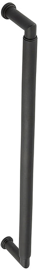 Rounded Face Fixed Pull Handle With Rounded Knurled Grip - 448mm Length (425mm Centres) - Dark Bronze (Lacquered) - Suitable For Use With FD30 / FD60 Fire Doors