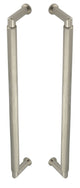 Rounded Back To Back Pull Handle With Rounded Knurled Grip - 448mm Length (425mm Centres) - Satin Nickel - Suitable For Use With FD30 / FD60 Fire Doors