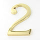 Large Bold Style - Pin Fix Front Door Numbers - 152mm High - Polished Brass (Lacquered)