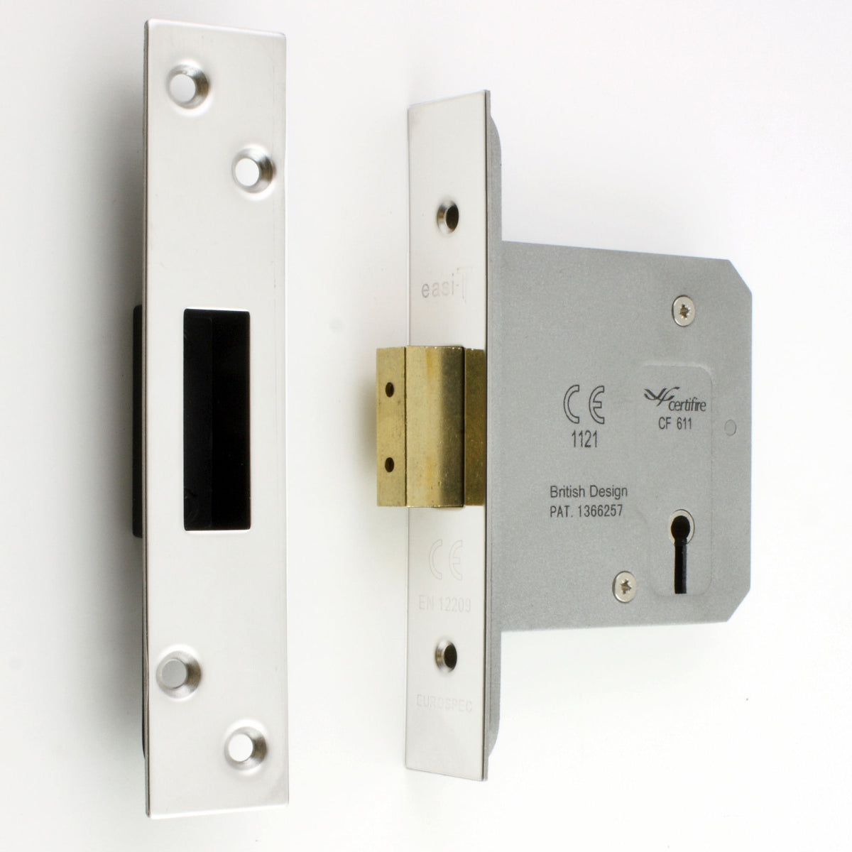 Architectural Quality 3 Lever Mortice Dead Lock - Polished Stainless Steel (Shiny Finish)