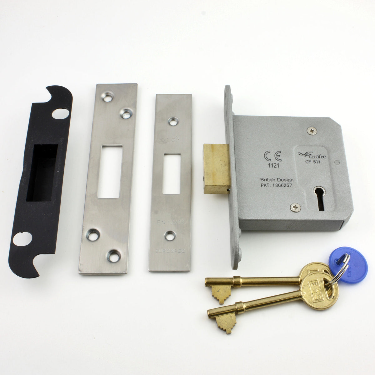 Architectural Quality 3 Lever Mortice Dead Lock - Satin (Brushed) Stainless Steel