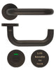 Lift Handle To Lock - Accessible Roller Lock & Handle Set For Disabled WC Toilets - Matt Black