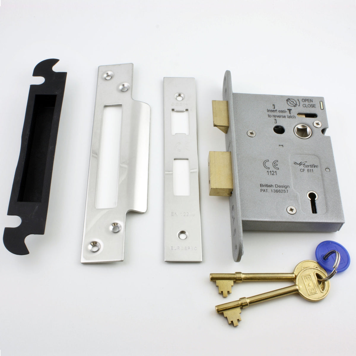 Eurospec - 3 Lever Architectural Quality Mortice Sash Lock - Polished (Shiny) Stainless Steel - G Johns & Sons Ltd - Architectural Ironmongery