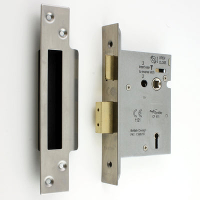 3 Lever Architectural Quality Mortice Sash Lock - CE / UKCA Marked - Fire Rated - Certifire Approved - Satin Stainless Steel