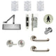 Male WC Toilet Door - Turn & Release Locking - Ironmongery Kit - For Non Fire Rated Doors - Satin Stainless Steel Ironmongery