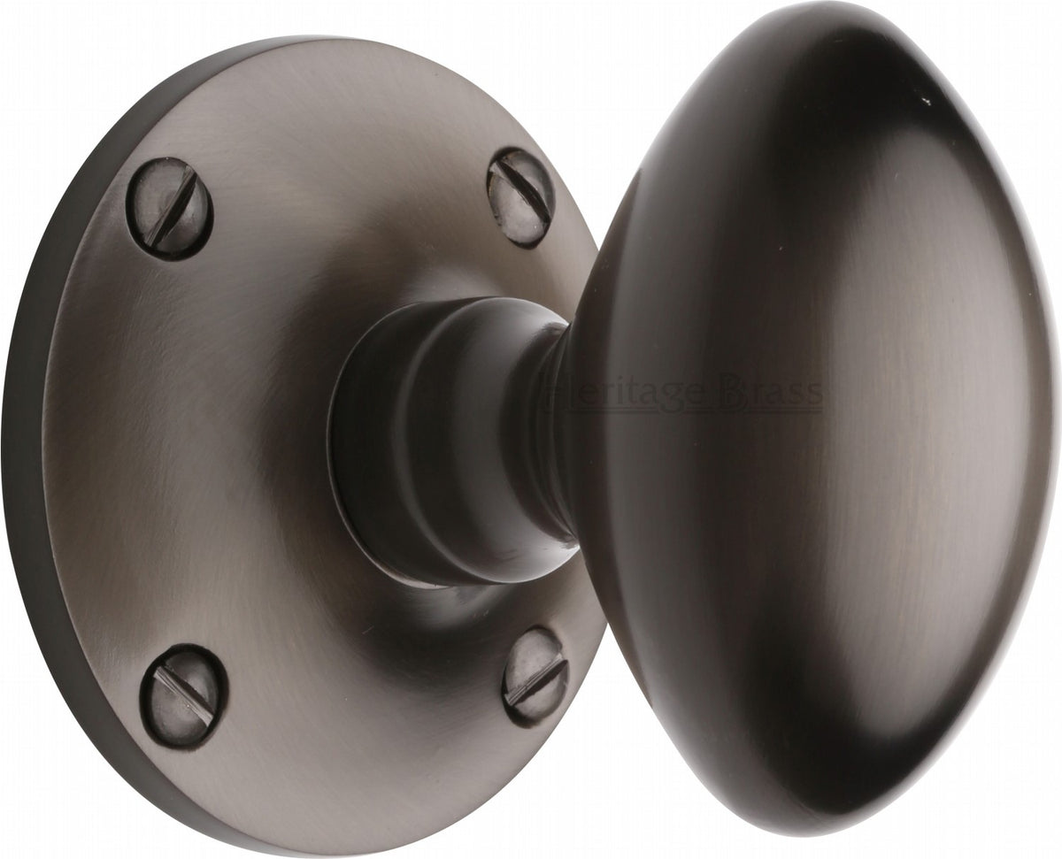 Mayfair Oval Mortice Knobs - Matt Bronze