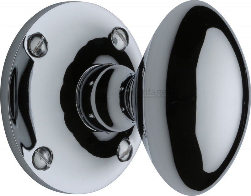 Mayfair Oval Mortice Knobs - Polished Chrome