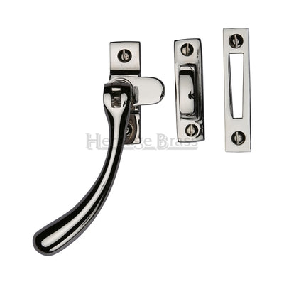 Bulb End Mortice & Hook Plate Ball Casement Fastener - Polished Nickel