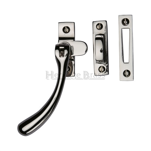 Bulb End Mortice & Hook Plate Ball Casement Fastener - Polished Nickel