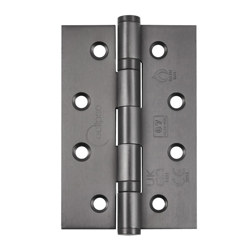 Narrow Leaf Washered Hinges - Grade 7 - Fire Rated - CE / UKCA Marked - Certifire Approved - 40kg Weight Limit - 102mm x 67mm - Dark Bronze (Lacquered)