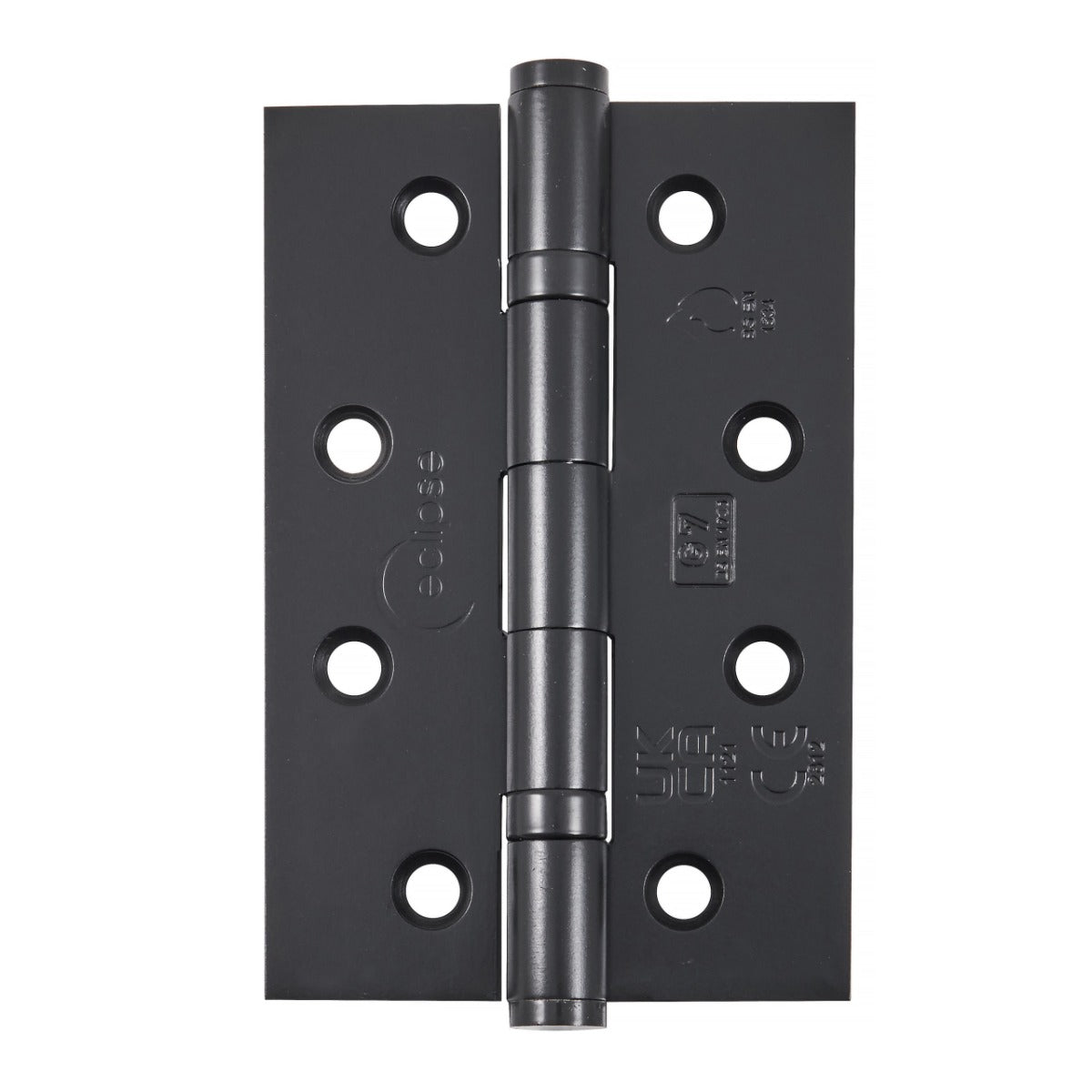 Narrow Leaf Washered Hinges - Grade 7 - Fire Rated - CE / UKCA Marked - Certifire Approved - 40kg Weight Limit - 102mm x 67mm - Matt Black Powder Coat