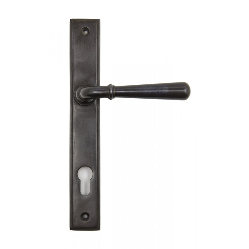 Newbury Slimline Lever Multi Point Door Lever Handles - 92mm Euro Centres - 212mm Bolt Centres - 244mm x 36mm Back Plate - Aged Bronze