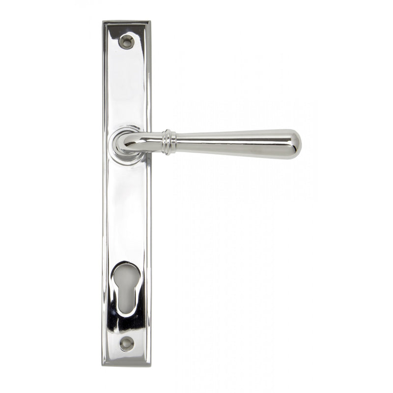 Newbury Slimline Lever Multi Point Door Lever Handles - 92mm Euro Centres - 212mm Bolt Centres - 244mm x 36mm Back Plate - Polished Chrome
