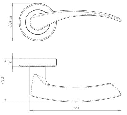 Olivier Lever Handle On Concealed Fix Round Rose - Diagram
