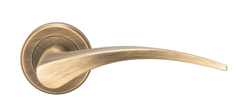 Olivier Lever Handle On Concealed Fix Round Rose - Antique Brass