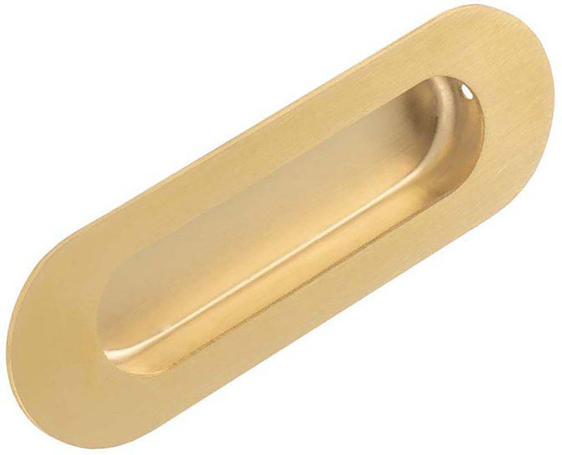 Oval Shape Flush Pull Handle - PVD Satin Brass