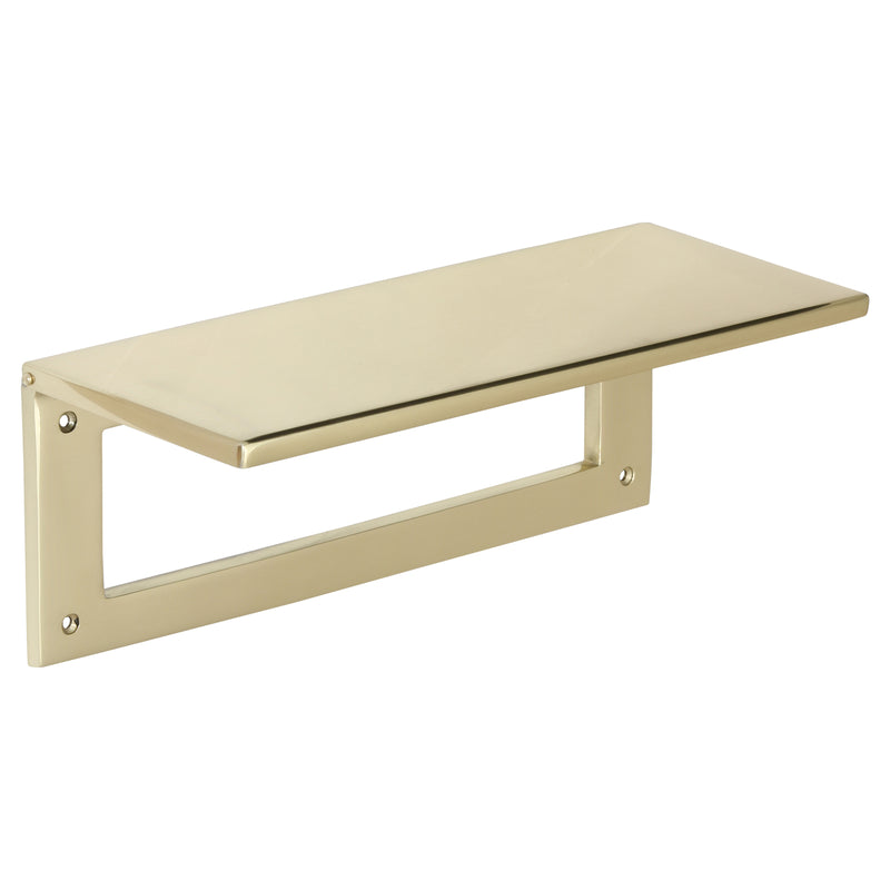 Internal Door Tidy with Draught Excluder - Two Sizes - Polished Brass 