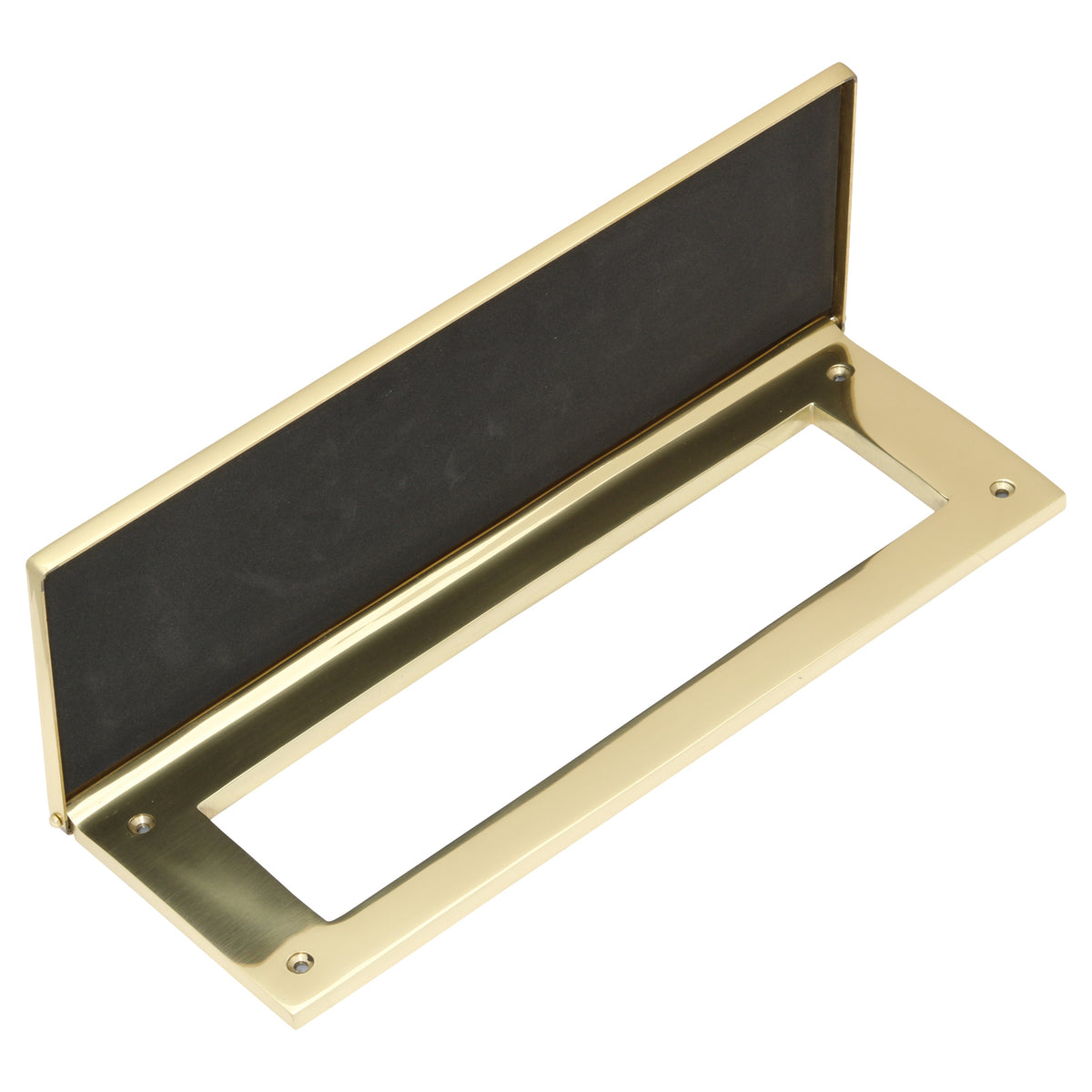 Internal Door Tidy with Draught Excluder - Two Sizes - Polished Brass 