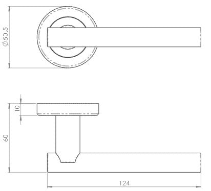 Philadelphia Lever Handle On Concealed Fix Round Rose - Diagram