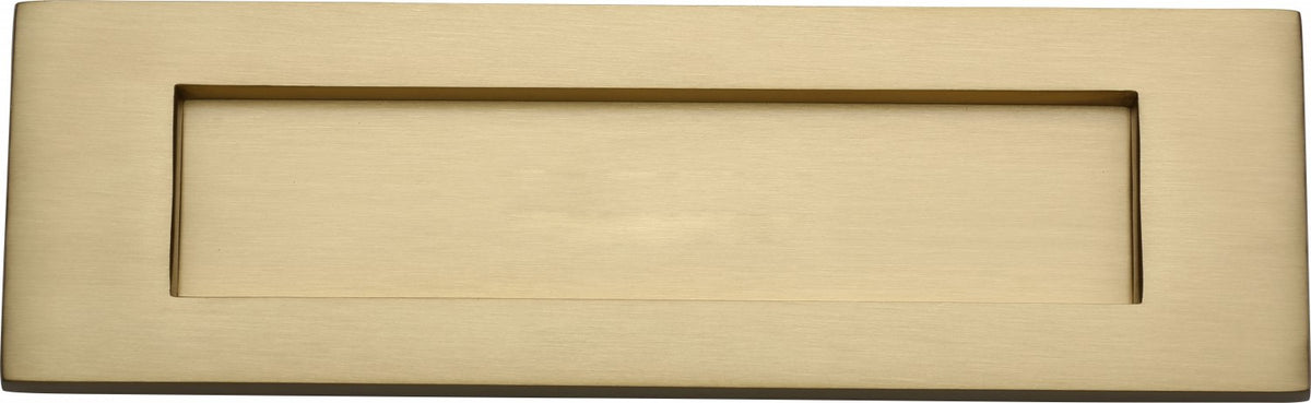 Plain Letter Plate - 305mm x 102mm - Satin Brass