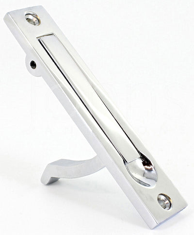 Pocket Door Edge Pull - Spring Loaded - Polished Chrome