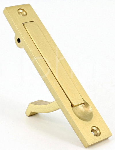 Pocket Door Edge Pull - Spring Loaded - Satin Brass (Lacquered)