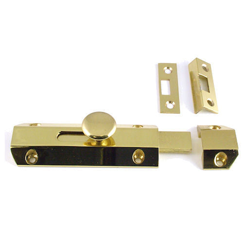Surface Mounted Slide Bolts - Architectural Range - Polished Brass
