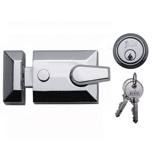 Double Locking Surface Mounted Night Latch - Polished Chrome