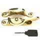 Narrow Pattern Locking Fitch Fastener - For Double Glazed Sliding Sash Windows - Polished Brass (Lacquered)