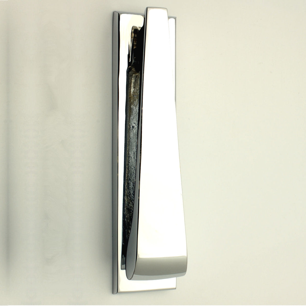 Contemporary Design Narrow Style Front Door Knocker - Polished Chrome