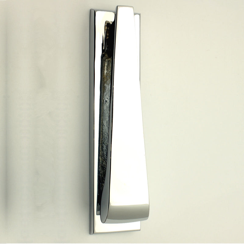 Contemporary Design Narrow Style Front Door Knocker - Polished Chrome