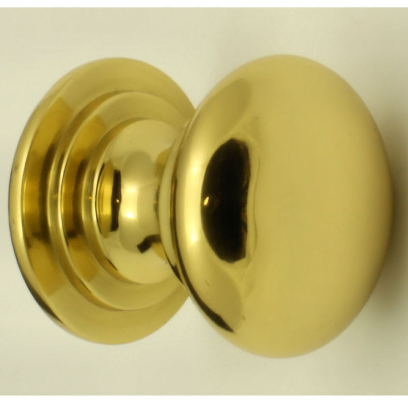 Heavy Quality Solid Brass Cupboard Knobs - Polished Brass - G Johns & Sons Ltd - Architectural Ironmongery
