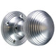 Reeded Pattern "Queen Anne Style" Mortice Door Knobs - Satin Chrome
