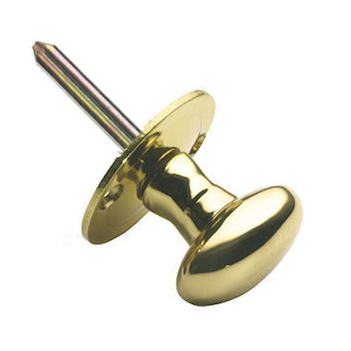 Oval Thumb Turn For Security Rack Bolts - Polished Brass