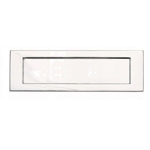 Plain Front Door Letter Plate - 276mm x 94mm - Polished Chrome